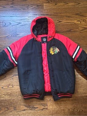 Vintage NHL Chicago Blackhawks Jacket - Black and Red Unisex Medium